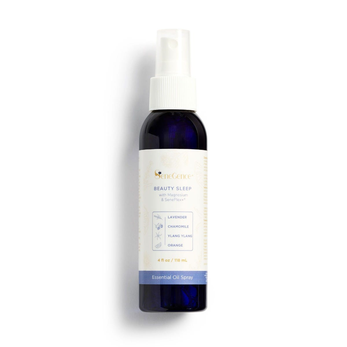 Beauty Sleep Spray with Magnesium & SenePlex+® by SeneGence: a dark bottle with a white spray top and a cream label.