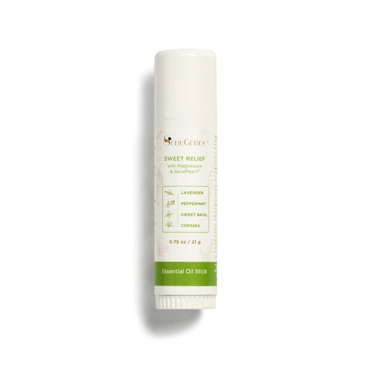 Sweet Relief Stick with Magnesium & SenePlex+® by SeneGence: a cream stick with a green-accented label.