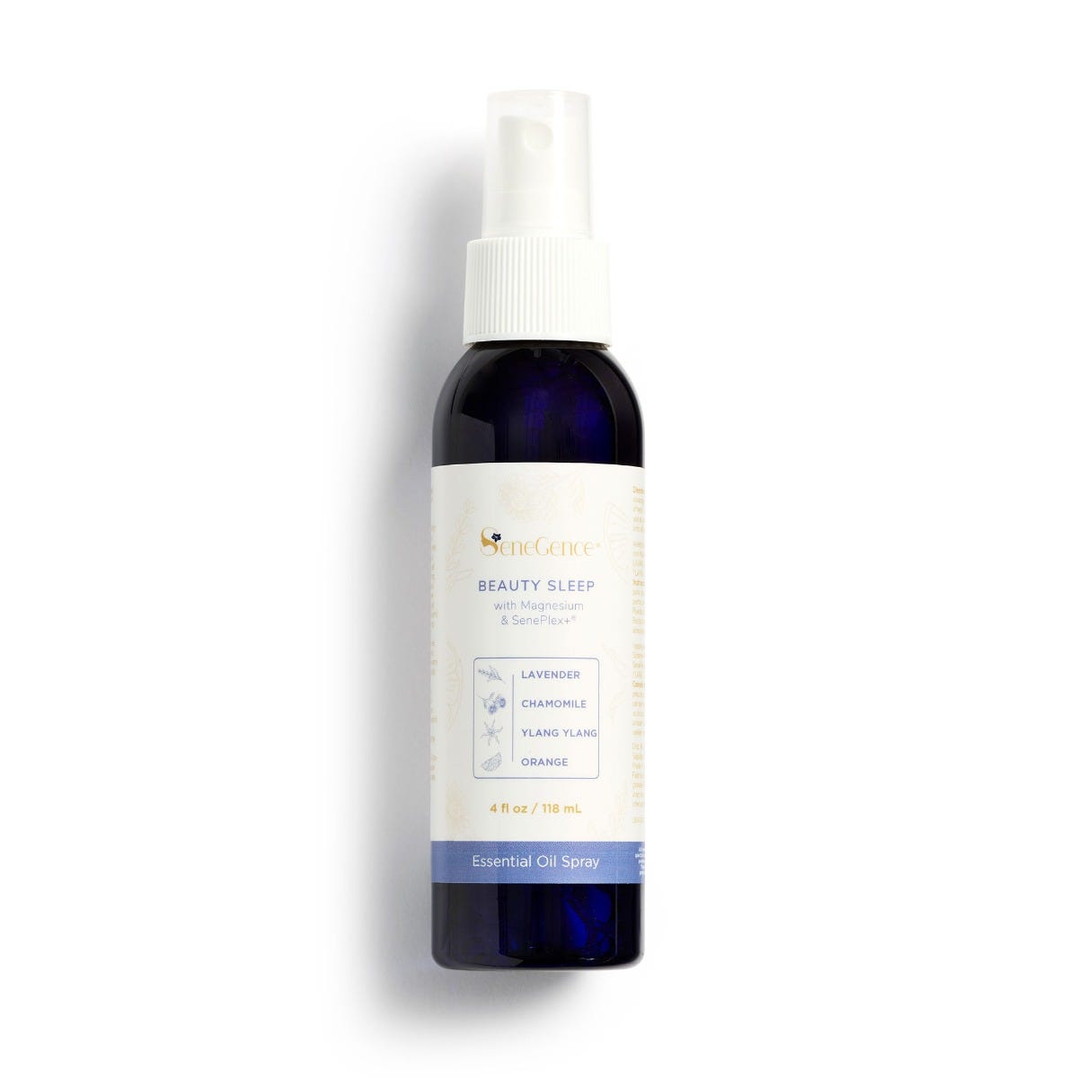 Beauty Sleep Spray with Magnesium & SenePlex+® by SeneGence: A dark bottle with a white spray top and a cream label.