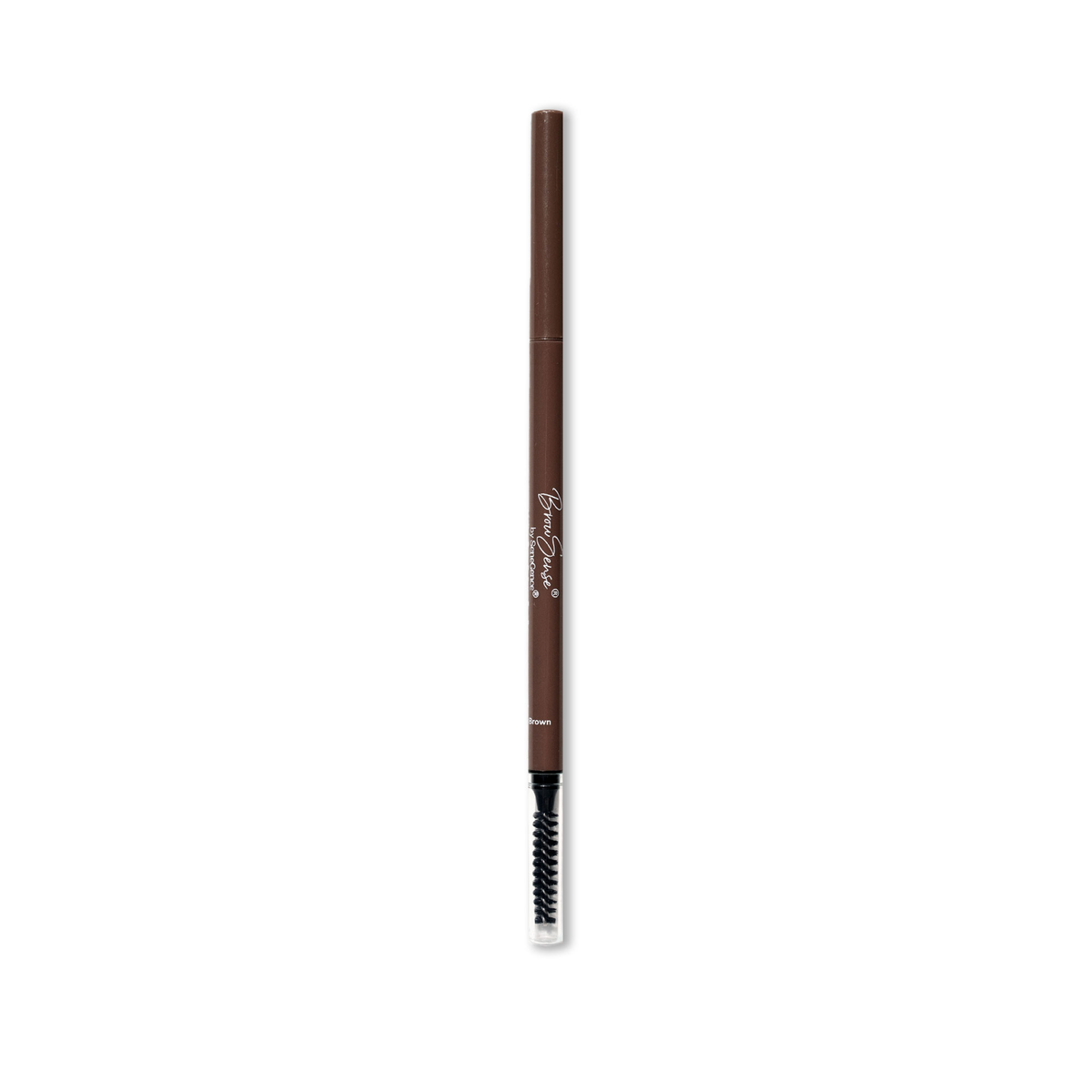 BrowSense® Long Lasting Brow Defining Pencil by SeneGence: A brown brow pencil with an exposed spoolie.