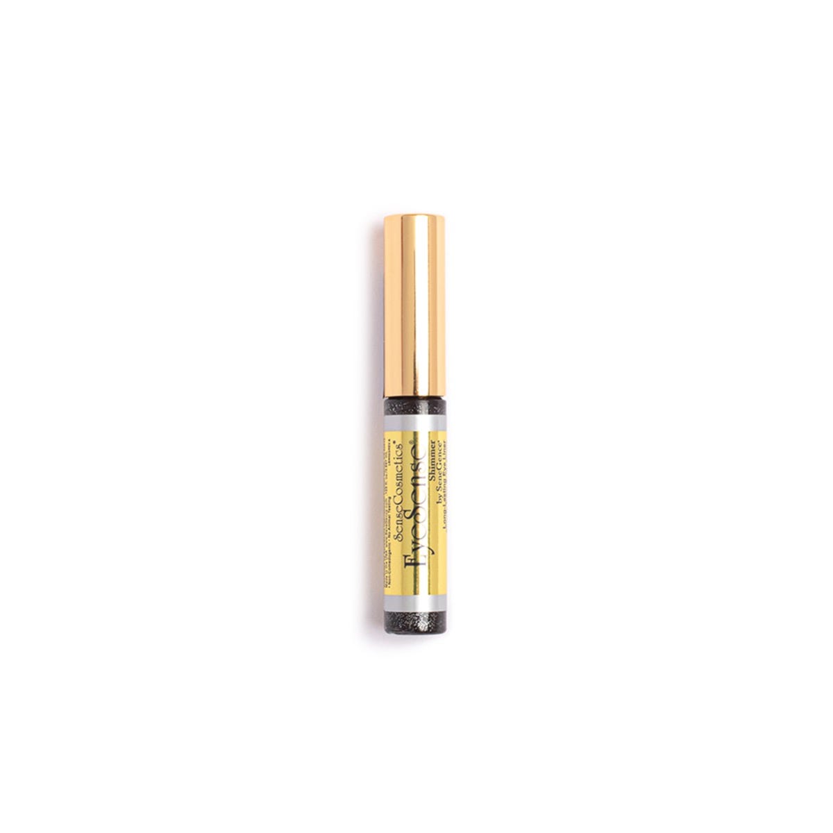 EyeSense® Long-Lasting Liquid Eye Liner by SeneGence: A small gold-capped tube of dark shimmering liquid eyeliner with a golden-yellow EyeSense Shimmer label.