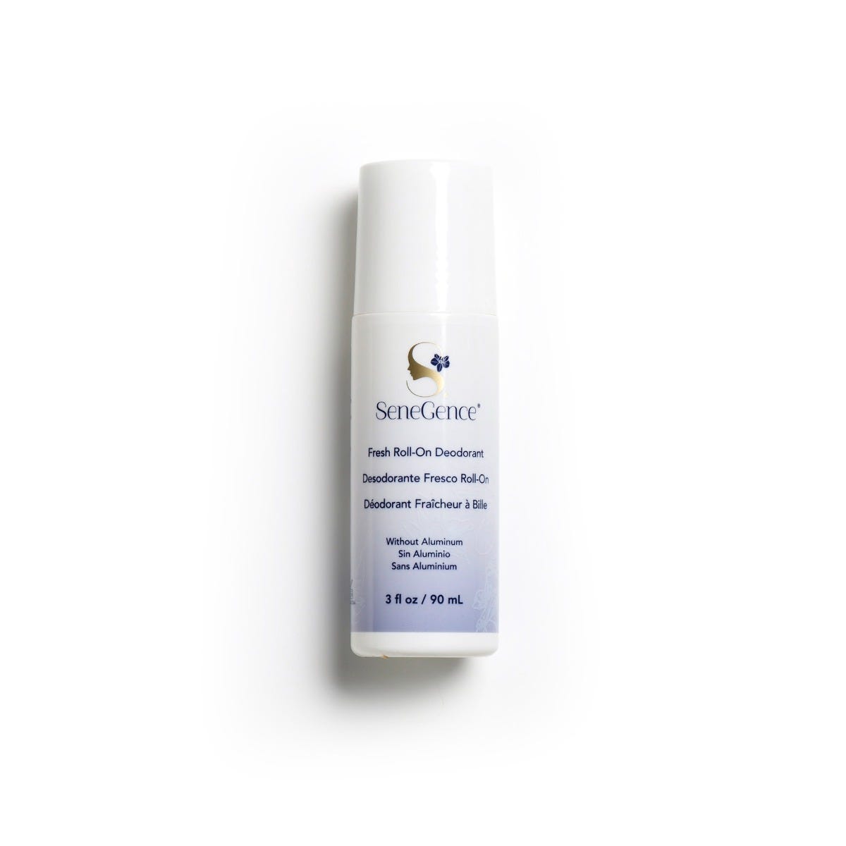 Fresh Roll-On Deodorant by SeneGence: A white roll-on bottle with a white cap.