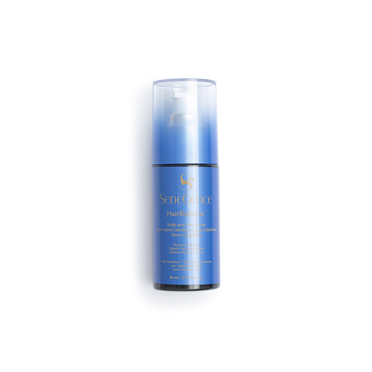 HairBalance® Scalp & Hair Serum by SeneGence: A blue serum bottle with a clear cap.